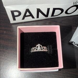 Pandora Silver Heart Tiara Ring